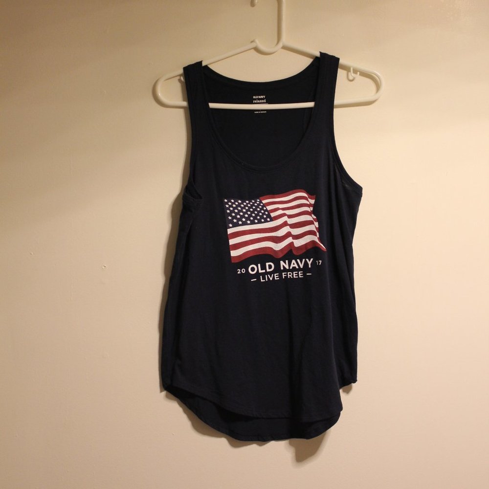 Old Navy American Flag Tank Top Navy Blue